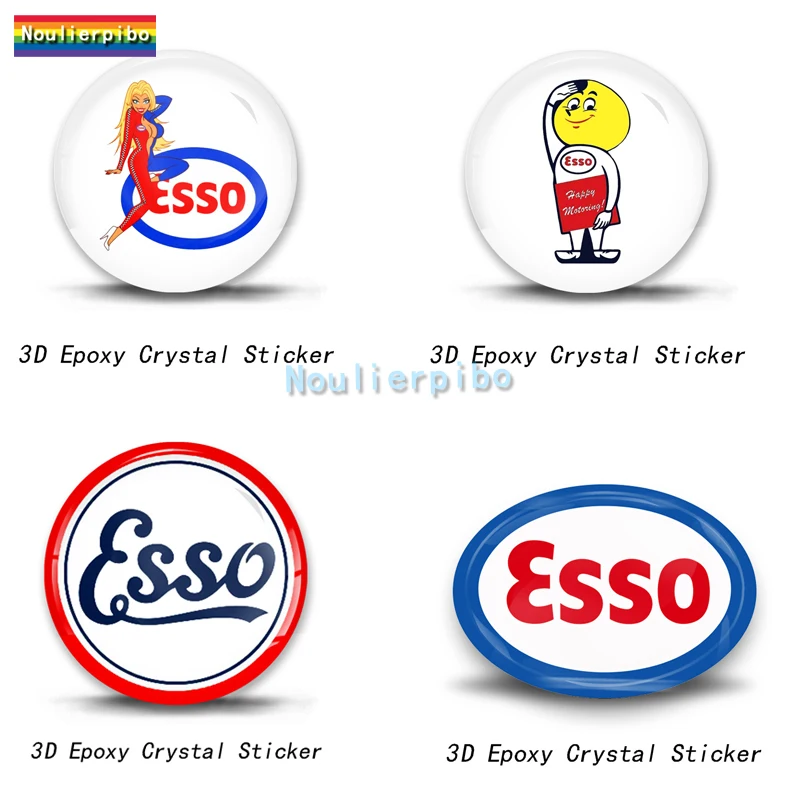 

3D Creative Stereo Dome Esso Vintage Gel Car Sticker Car Bumper Window Trunk Motorcycle Helmet Phone Laptop Vinyl Sticker