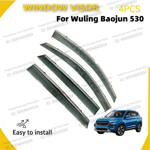 Durable PC Wind Deflector Window Visor for Wuling Baojun 530 (4PCS) - Car Exterior Accessory & Weather Shield