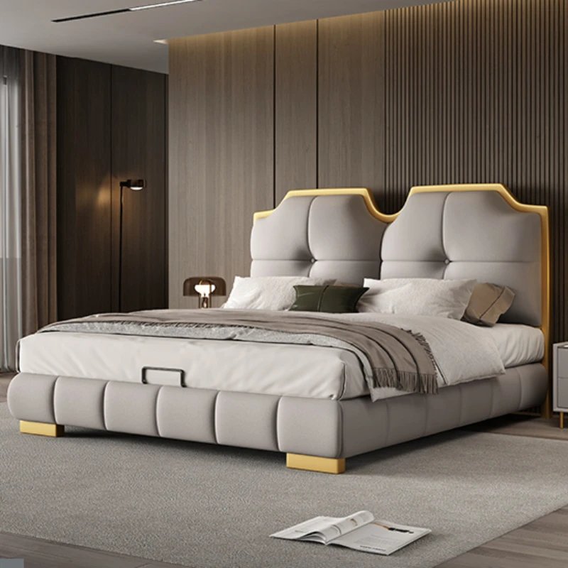 

Minimalist Nordic Bed Frame European Master Glamorous Queen Size Twin Bed Frame King Princess Camas De Casal Home Furniture