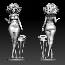 1/24  1/18  Resin Model Kit Police Girl Figurine Sculpture Unpainted No Color RW-1422