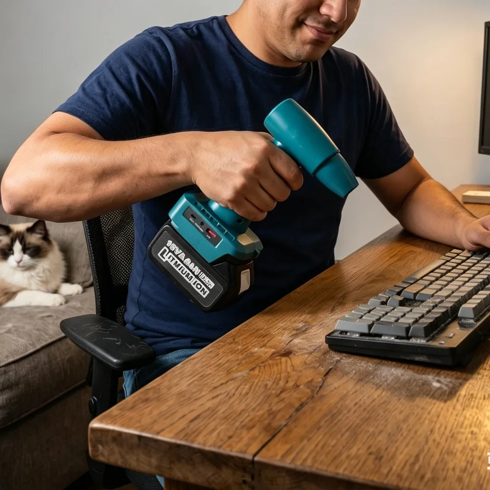 Cordless Air Blower for Makita 18V Li-ion Battery with Type-C & USB Output Dust and Snow Removal Hair Dryer(NO Battery )