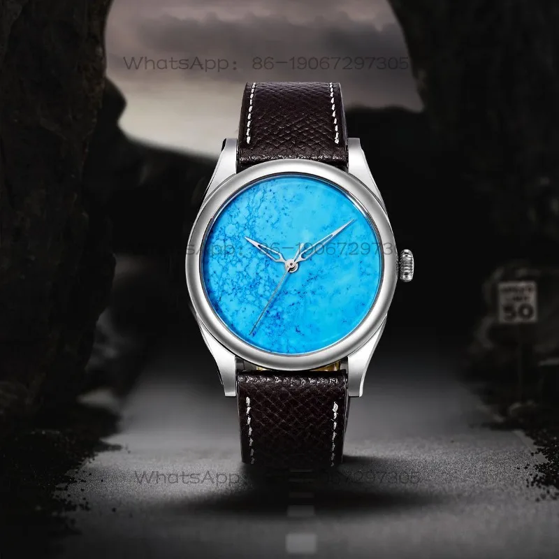 Turquoise Disc Watch 38mm, Men's Waterproof Fully Automatic Mechanical Movement Watch