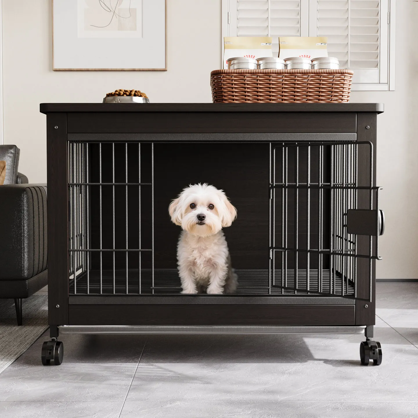 

Dog cage Large dog fence Wooden luxury bold thickened dog villa Waterproof easy to clean New pet cage