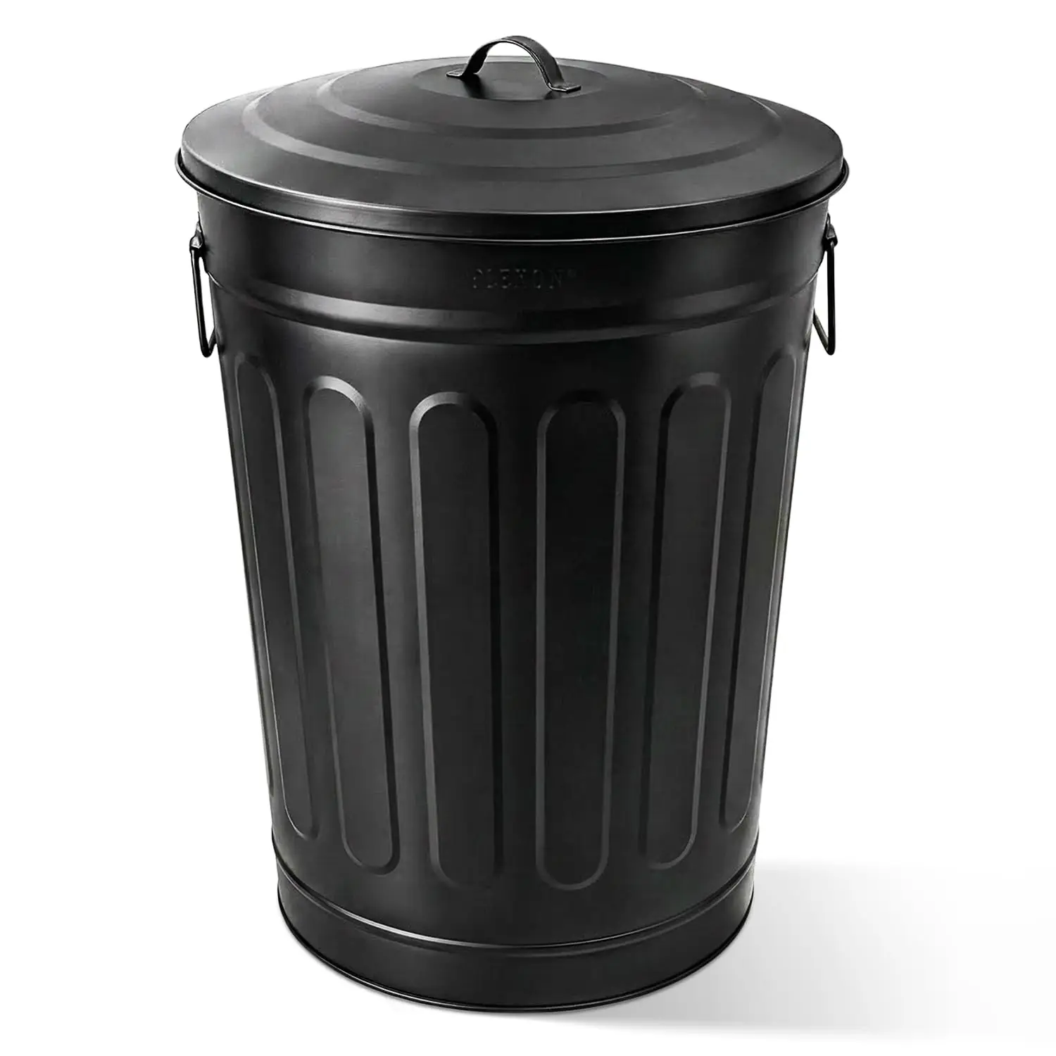 Metal Trash Can with Lid 13 Gallon, Decorative Outdoor Trash Can Heavy Duty Galvanized Metal Bucket with Lid for Garage