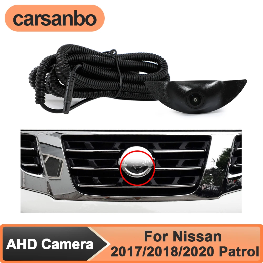 

Carsanbo AHD 1080P Car LOGO Front View Camera for Nissan 2017/2018/2020 Patrol Night Vision Fisheye 150° Lens Parking Monitoring