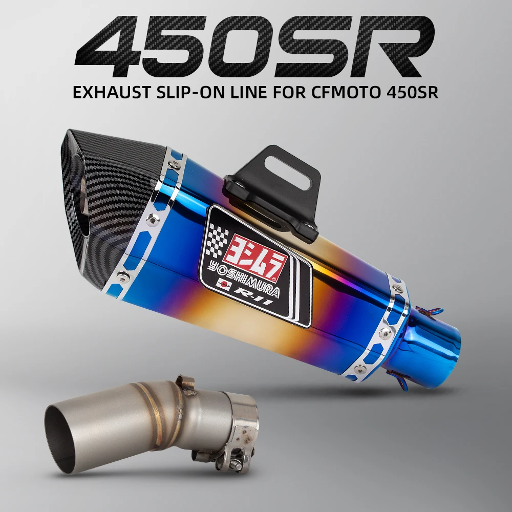 Yoshimura 51mm Slip On For CFMOTO 450SR 450SS 2022-2024 Motorcycle Exhaust System Muffler Modified Escape Middle Link DB Killer