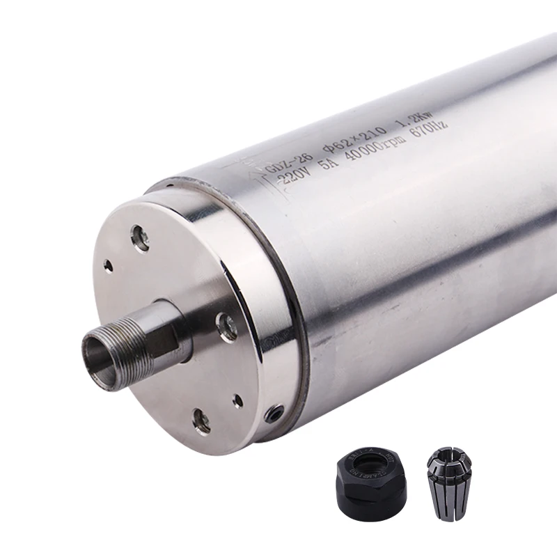Cnc Milling Machine 1.2KW Constant Torque Metal Mold Water-Cooled Electric Spindle 62mm 40,000 Rpm High Speed and High Torque