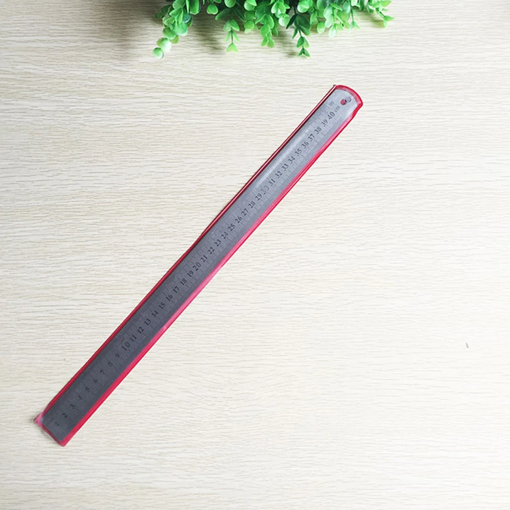 Regla de acero inoxidable, herramienta de dibujo de ingeniería escolar y de oficina de Metal con agujero, escala de doble cara, alta precisión, 20Cm, 6 uds.