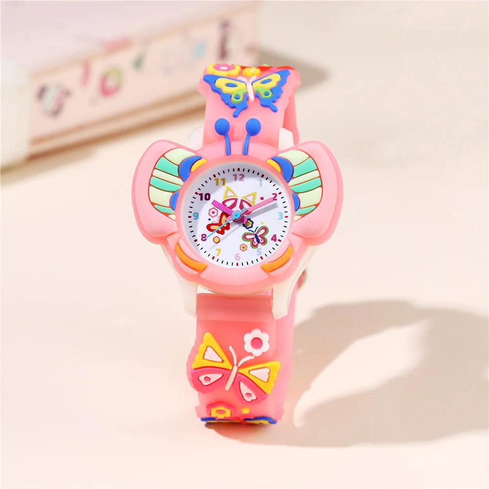 cute Butterfly style silicone band Boys Girls Cartoon Children's Watch