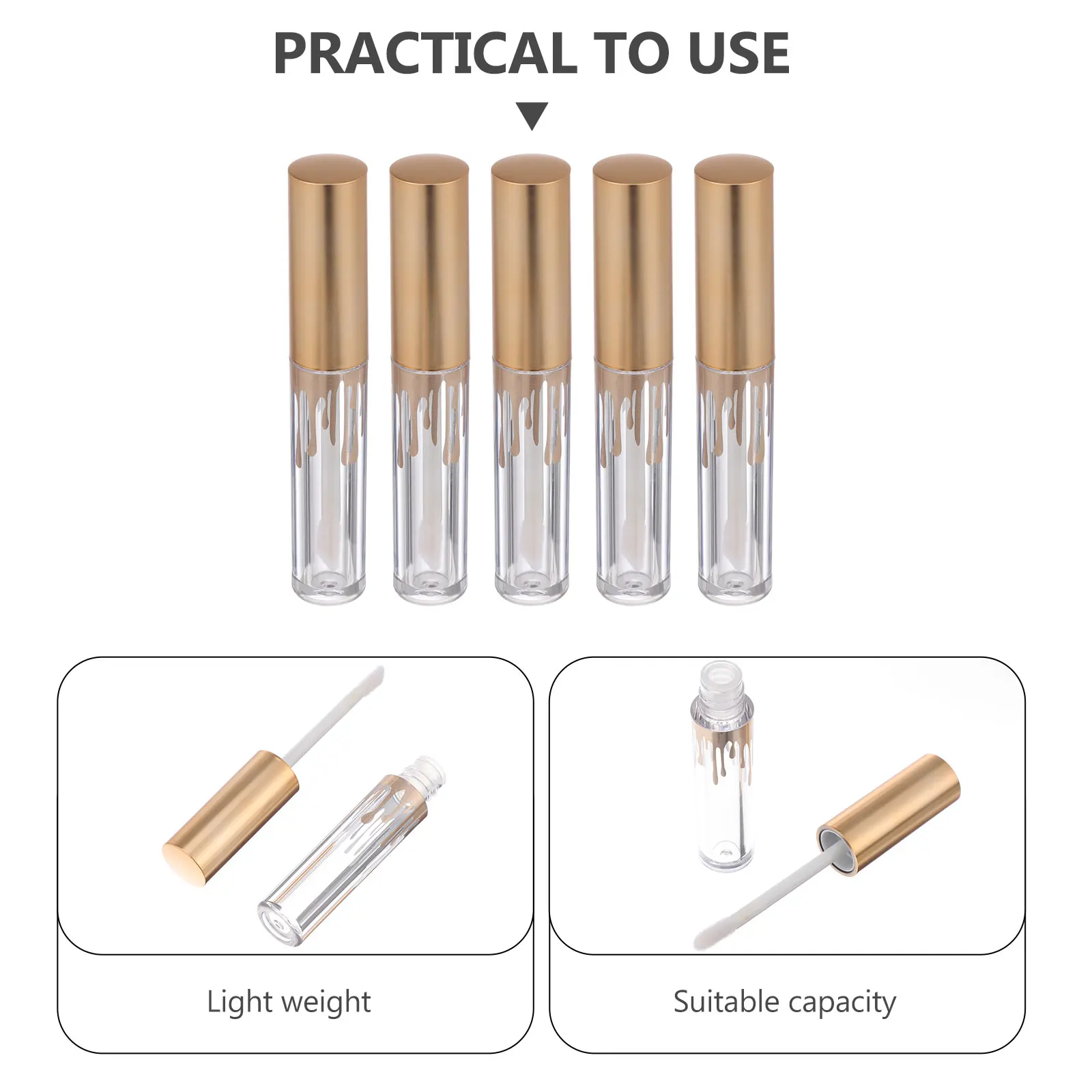 Tubes vides pour brillant à lèvres, 10 pièces, bouteilles transparentes pour sub-emballage, pour baume à lèvres, huile, Mascara, utilisation en voyage, petits tubes cylindriques