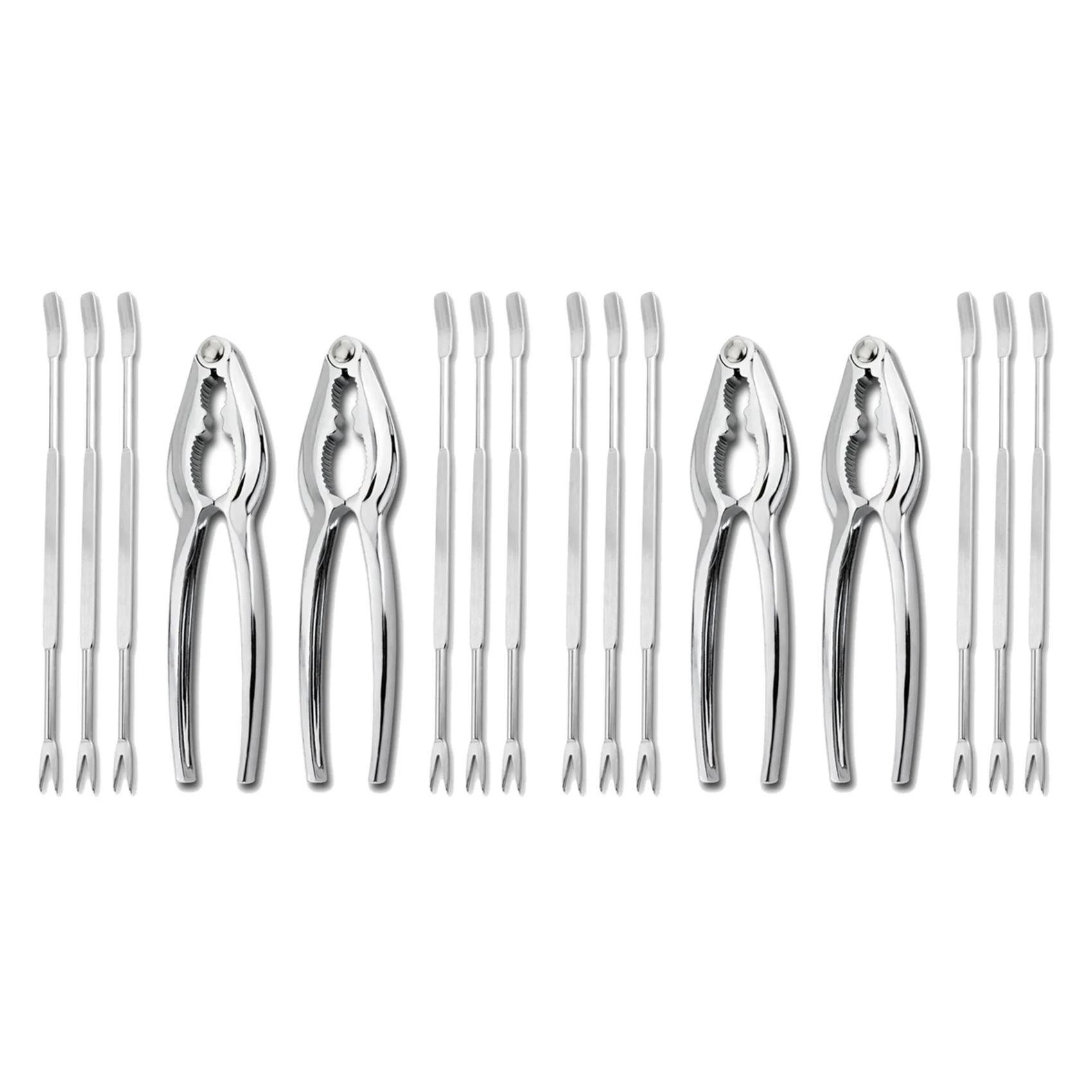 ABMS-16 Piece Seafood Tool Kit, Stainless Steel Crab Leg Cracker And Forks Nut Cracker Set Shellfish Sheller