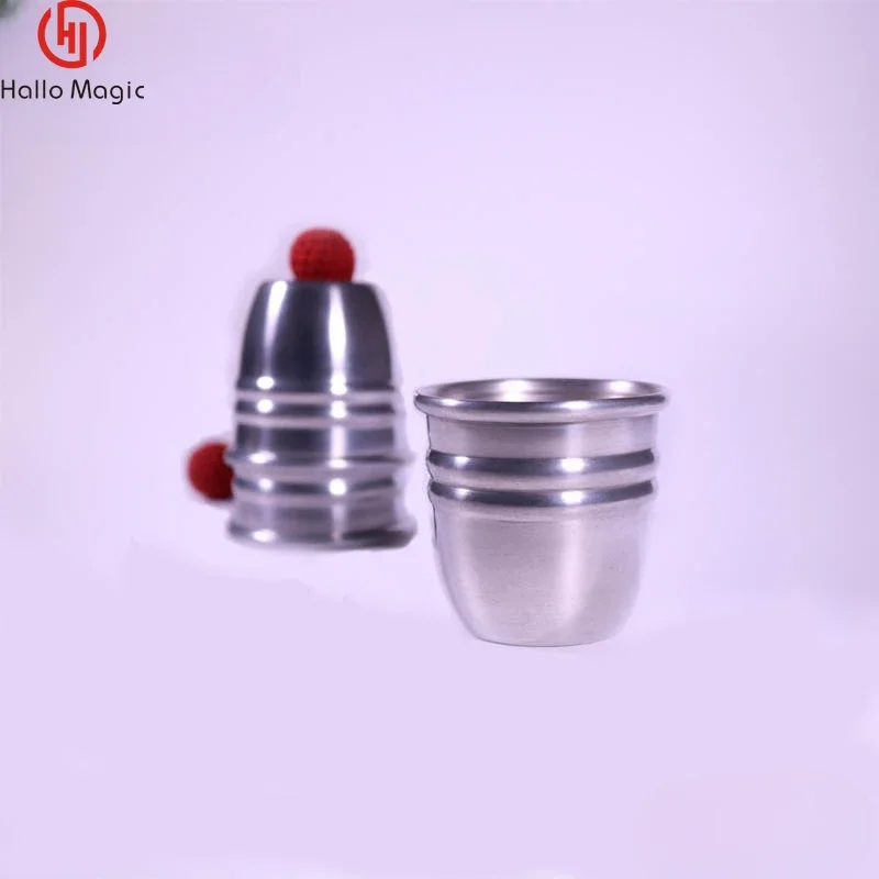 Super Aluminium Professional Cups and Balls Gimmick Props Magic Tricks Magician Close Up Illusion