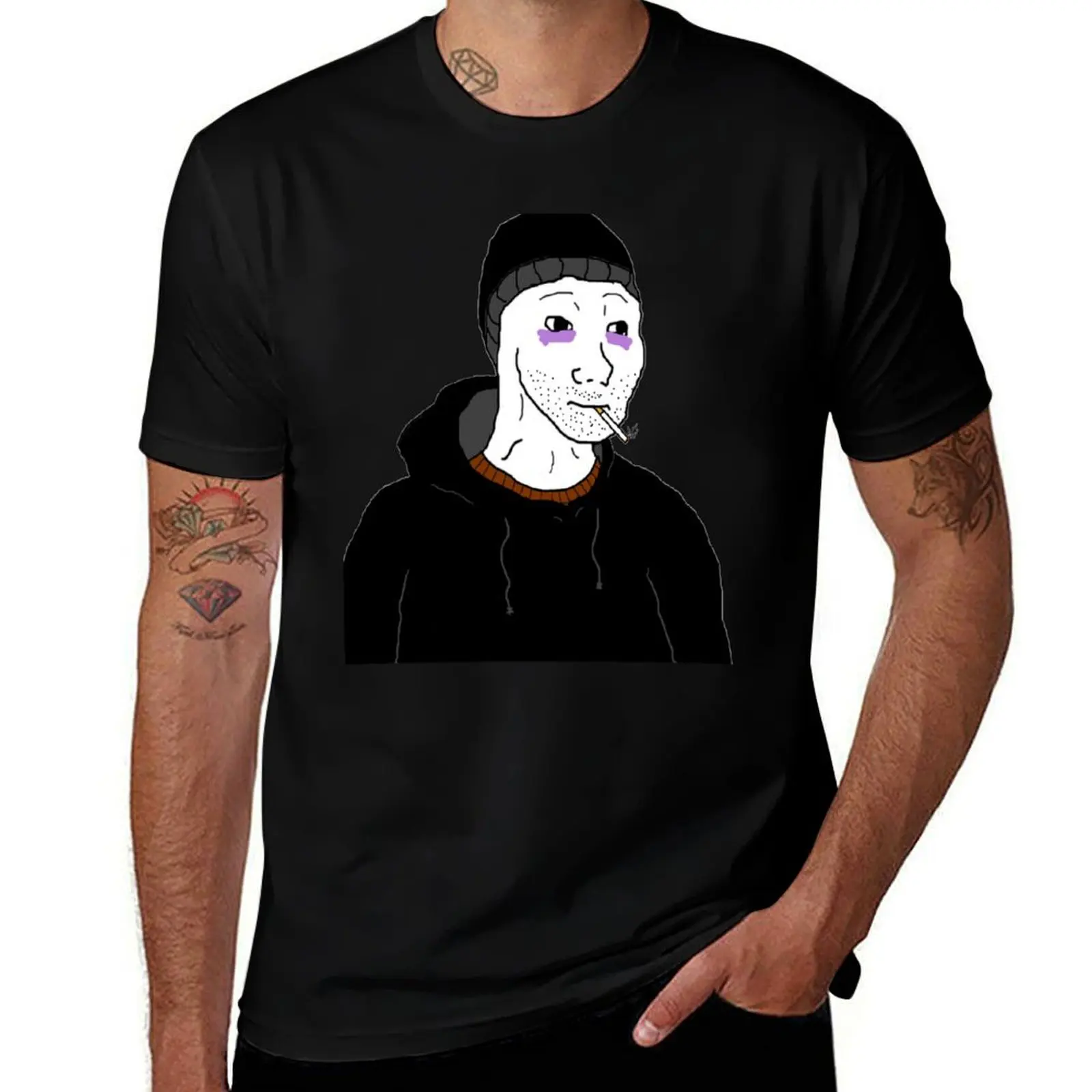 

Футболка Doomer Meme Smoking Person, заготовки, эстетичная одежда, футболка с рисунком, мужская футболка, облегающие футболки для мужчин
