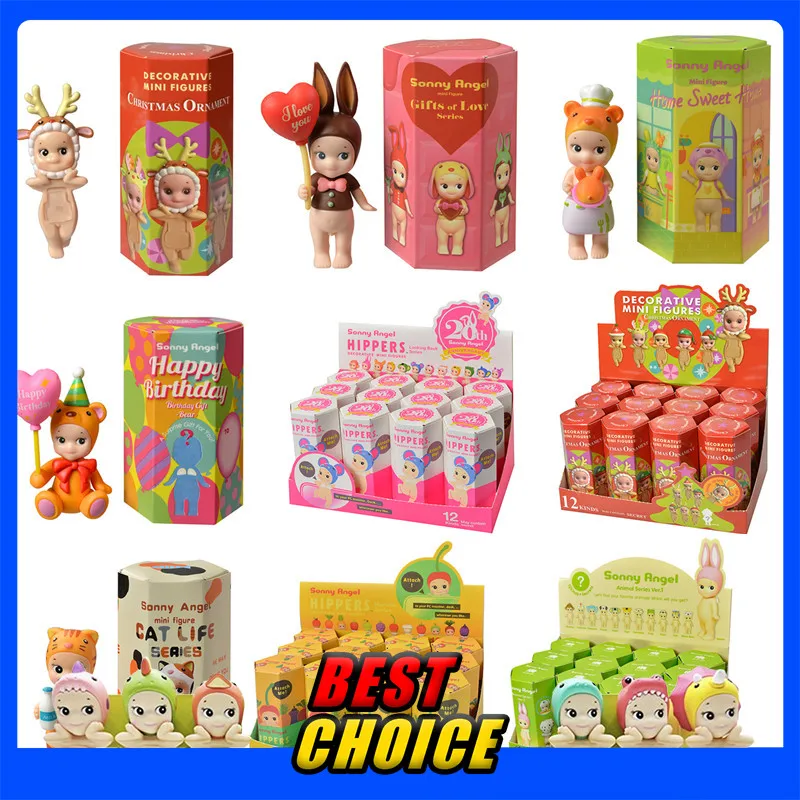 Sonny Angel 20th Anniversary Christmas Series Blind Box Tokoh Anime Boneka Ornamen Mainan Penggemar untuk Anak-anak Koleksi Hadiah Liburan