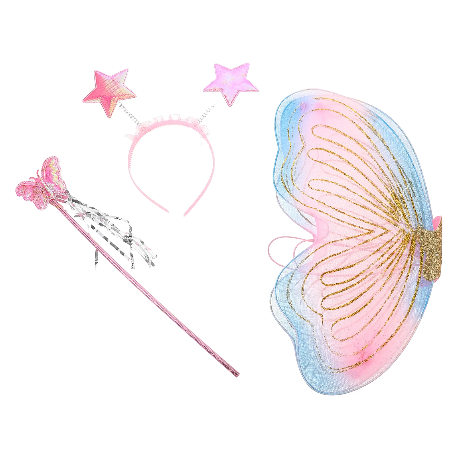 

1 set Butterfly Wings Costume Kids Lightweight Cosplay Dress Up Photoshoot Party Stage Performance Girls