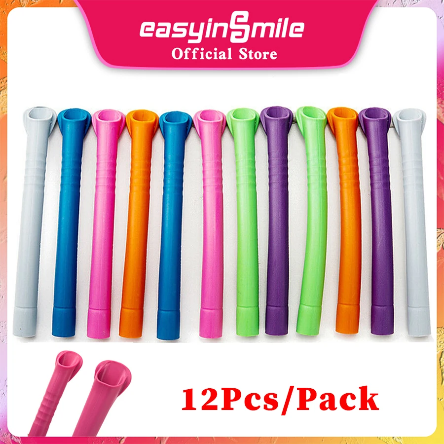 12pcs Dental Strong Suction Tips Autoclavable Duckbill Evacuation Tips Aspirator High Volume Saliva Tube for Children