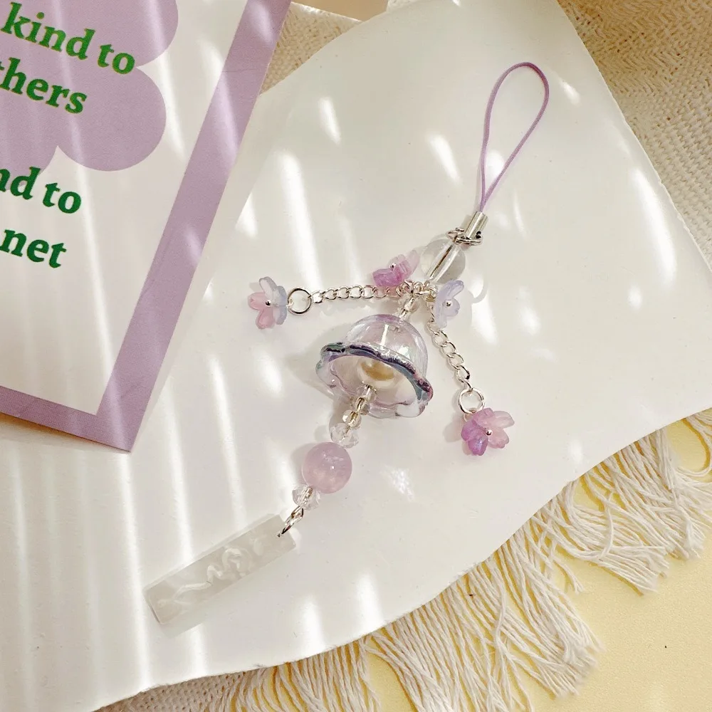 Ornament Car Hanging Decoration Jellyfish Wind Chime Cherry Blossoms Gifts Flower Pendant Phone Chain Y2K Jellyfish keychain