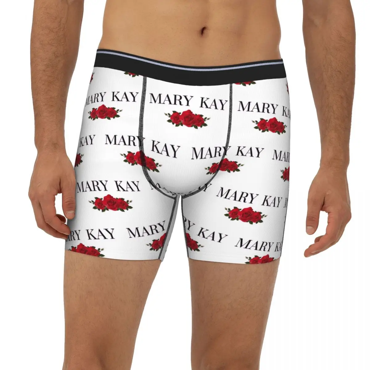 

Mary Kay Roses Long Boxer Underpants Short Men Panties Ventilate Underwear for Homme Man Boyfriend Gifts