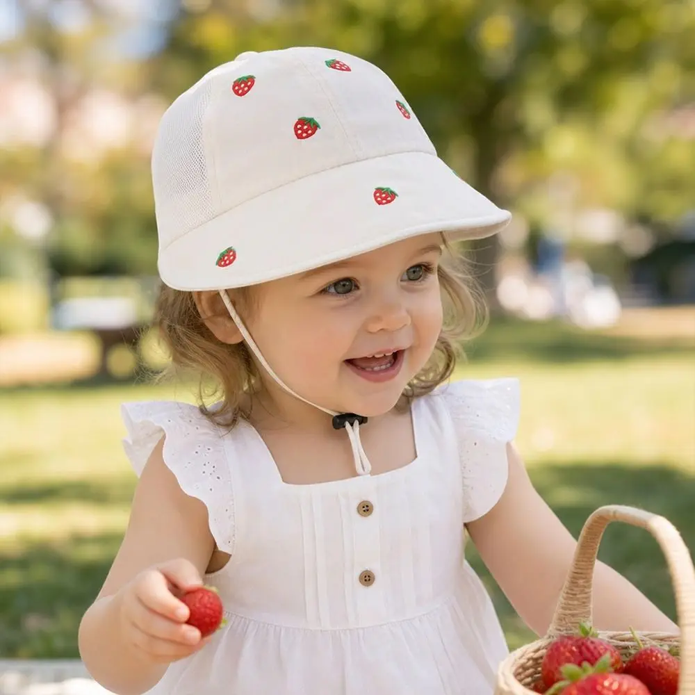 

Fashion Summer Bucket Hat UV Protection Cartoon Sun Cap Breathable Mesh Adjustable Beach Hat Children