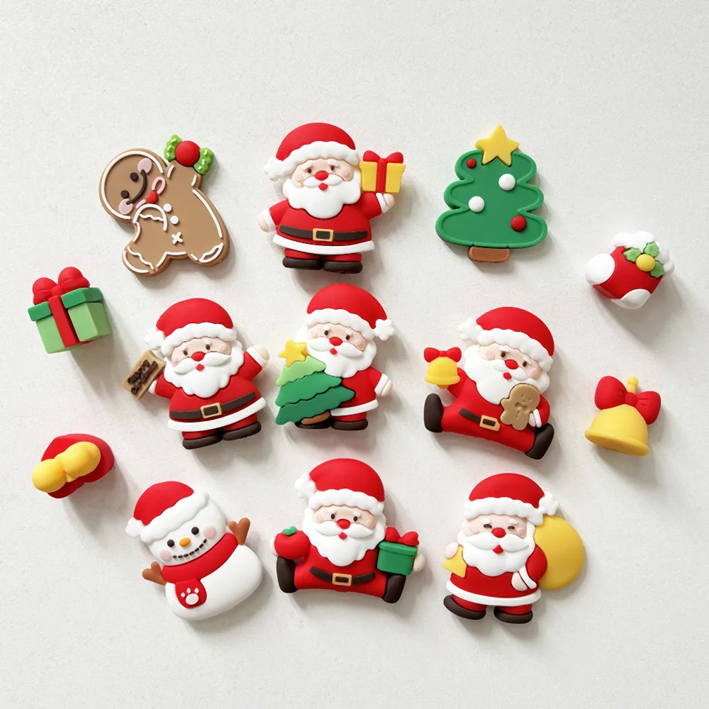 Neue Cupcake-Dekoration für Weihnachtskuchen, weicher Gummi-Weihnachtsbaum, Weihnachtsmann, Schneemann für Neujahr 2025, Weihnachts-Kuchenaufsatz – Detail 1