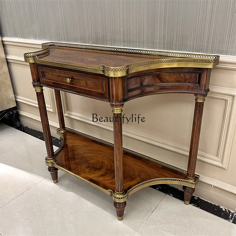 Lemari pintu masuk Rak kayu solid