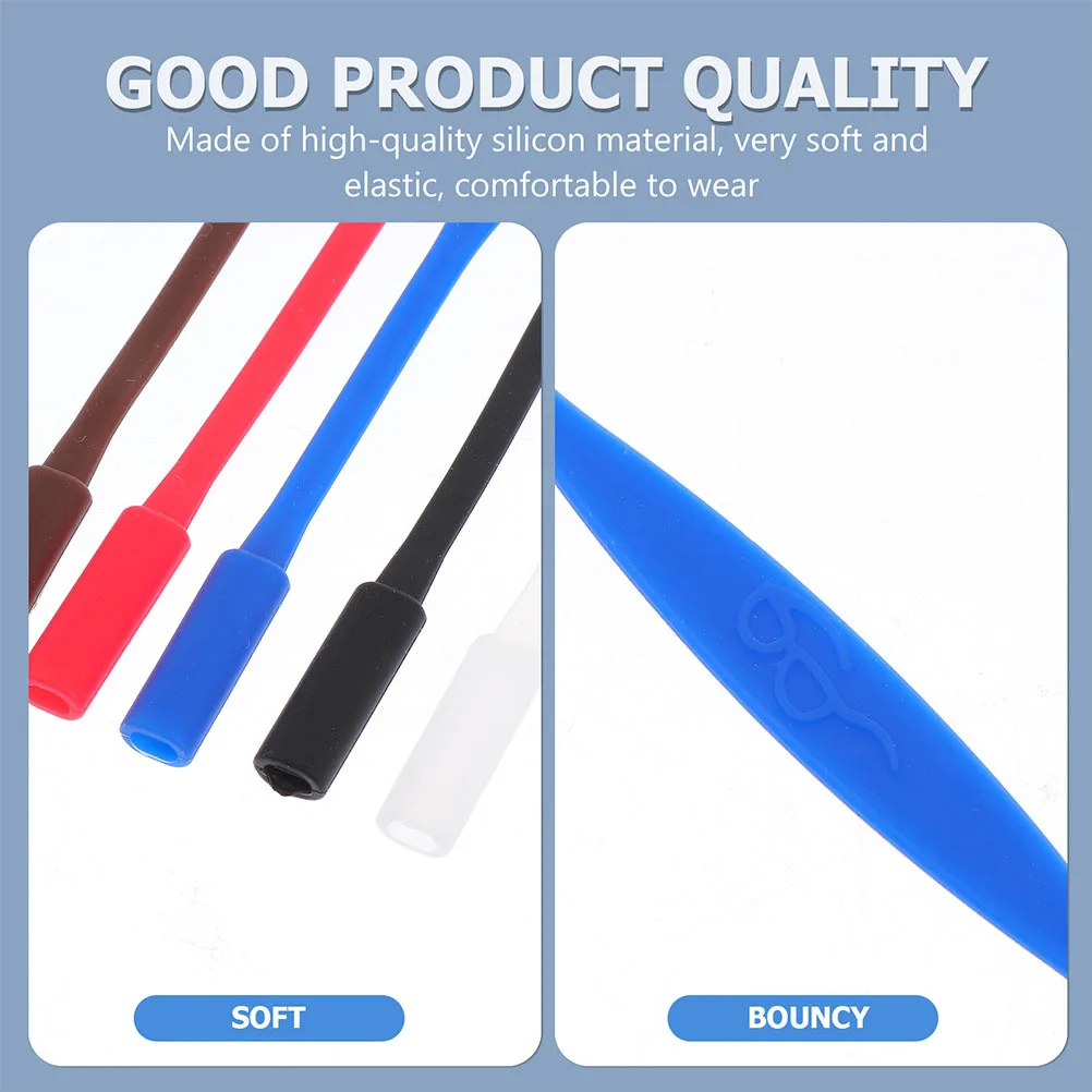 8 قطعة حزام النظارات سيليكون المضادة للانزلاق حامل النظارات للرياضة في الهواء الطلق نونسليب نظارات التجنيب سلسلة #3