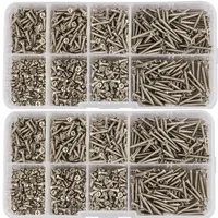 800pcs M2 304 Stainless Steel Ultrathin Cross Phillips Ultra Thin Low Flat Countersunk Head Self Tapping Wood Screw