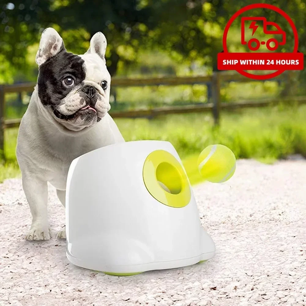 

Automatic Tennis Ball Launcher Dog Toys Pet Dogs Chase Toy Mini Tennis Throwing Pinball Machine Fun Interactive Toy Throw Device