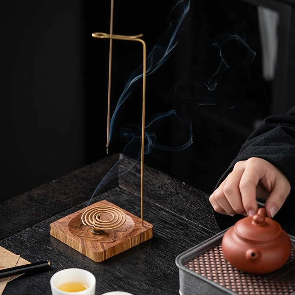 Incense Tray Upside Down Incense Burner Desktop Decor Wooden Incense Stick Holder Anti-Ash Design Indoor