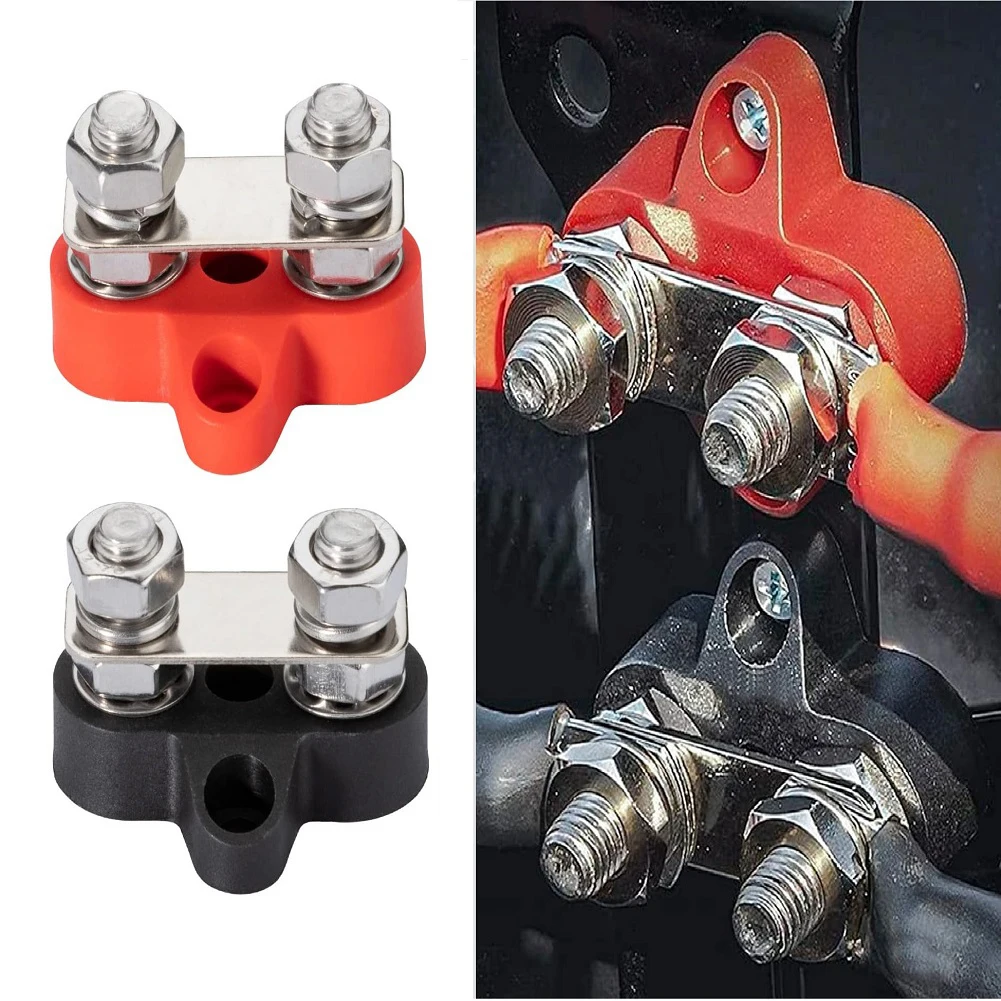 

Dual Connection Bolt Battery M8 Busbar Terminal Block 12-48V For Car Marine Double Wiring Screw Electrical Equipment Accessories