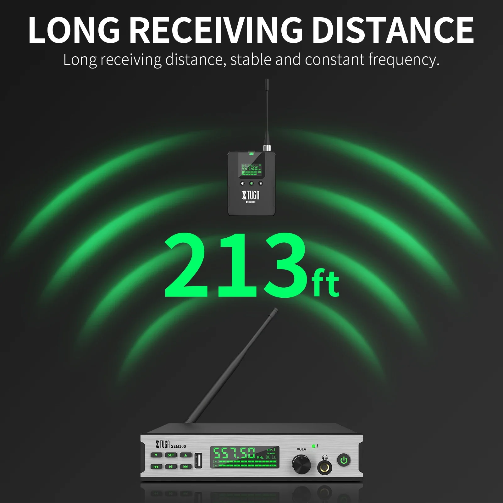 Xtuga มอนิเตอร์สเตอริโออินเอียร์แบบมืออาชีพระบบไร้สายตัวรับสัญญาณหลายเครื่องวัดความดันลมยางสำหรับประสิทธิภาพบนเวที