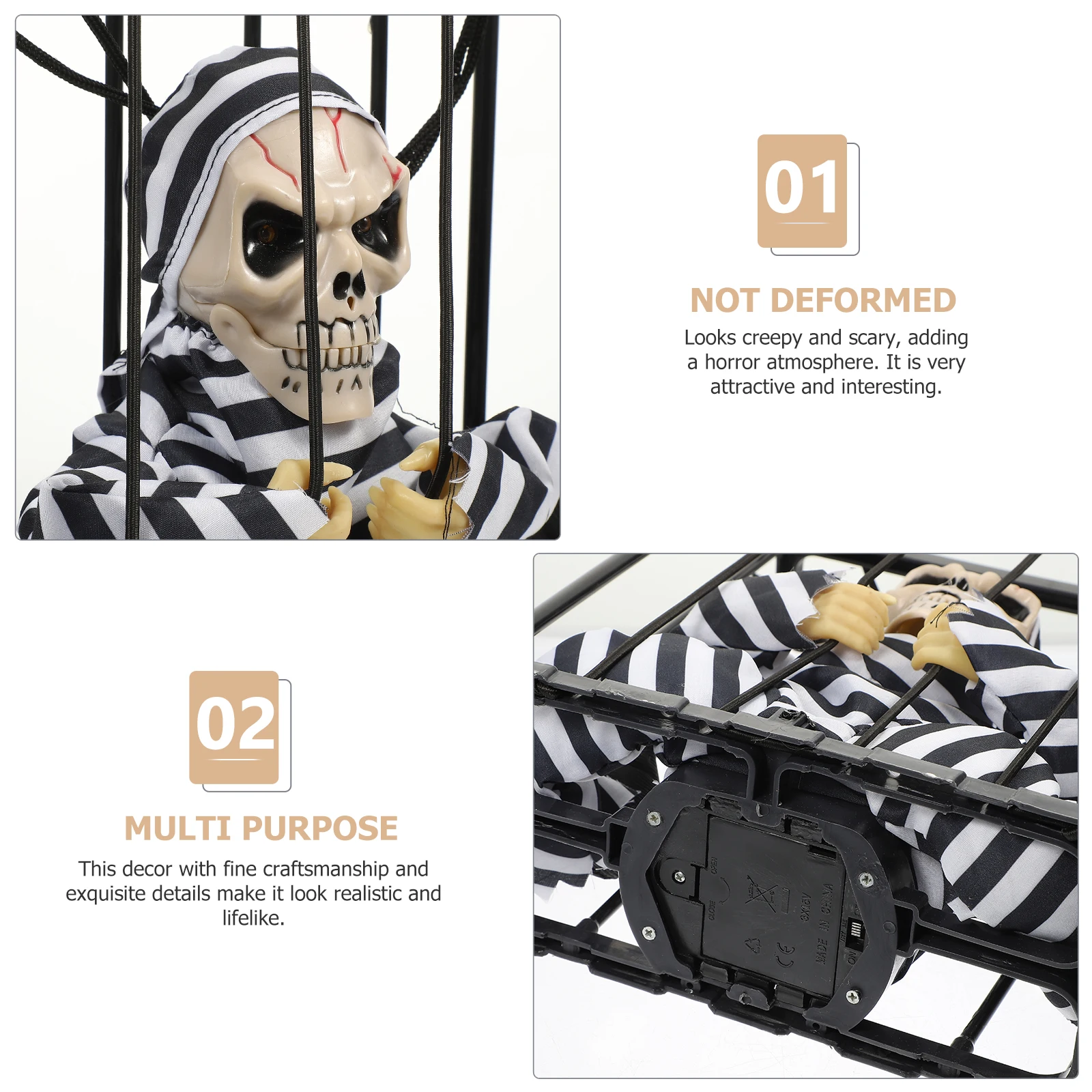 

Induction Glowing Cage Decoration Halloween Decorations Indoor Hanging Ornaments Spooky Ceiling Cloth Room House Scary Ghost