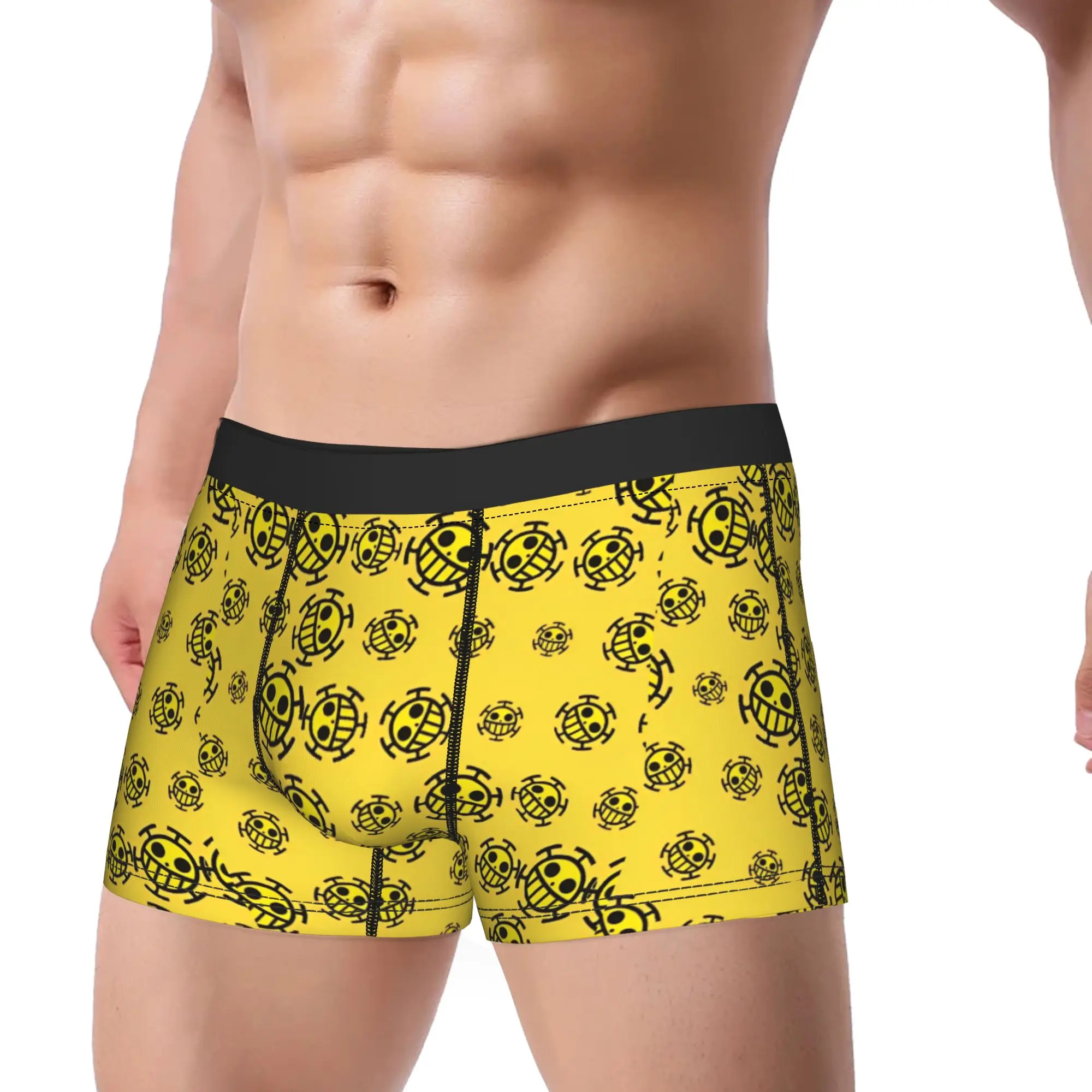 

Ones Japanese Anime P-Pieces Boxer Brief Underwear High Quality Males Elastic Boxershorts Printed Large Size Panties