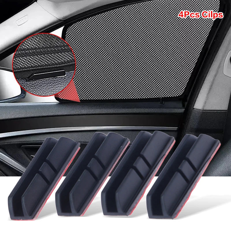 4PCS Car Side Magnetic Window Sunshade Curtain Clip Summer Protection Window Film Fixed Parts