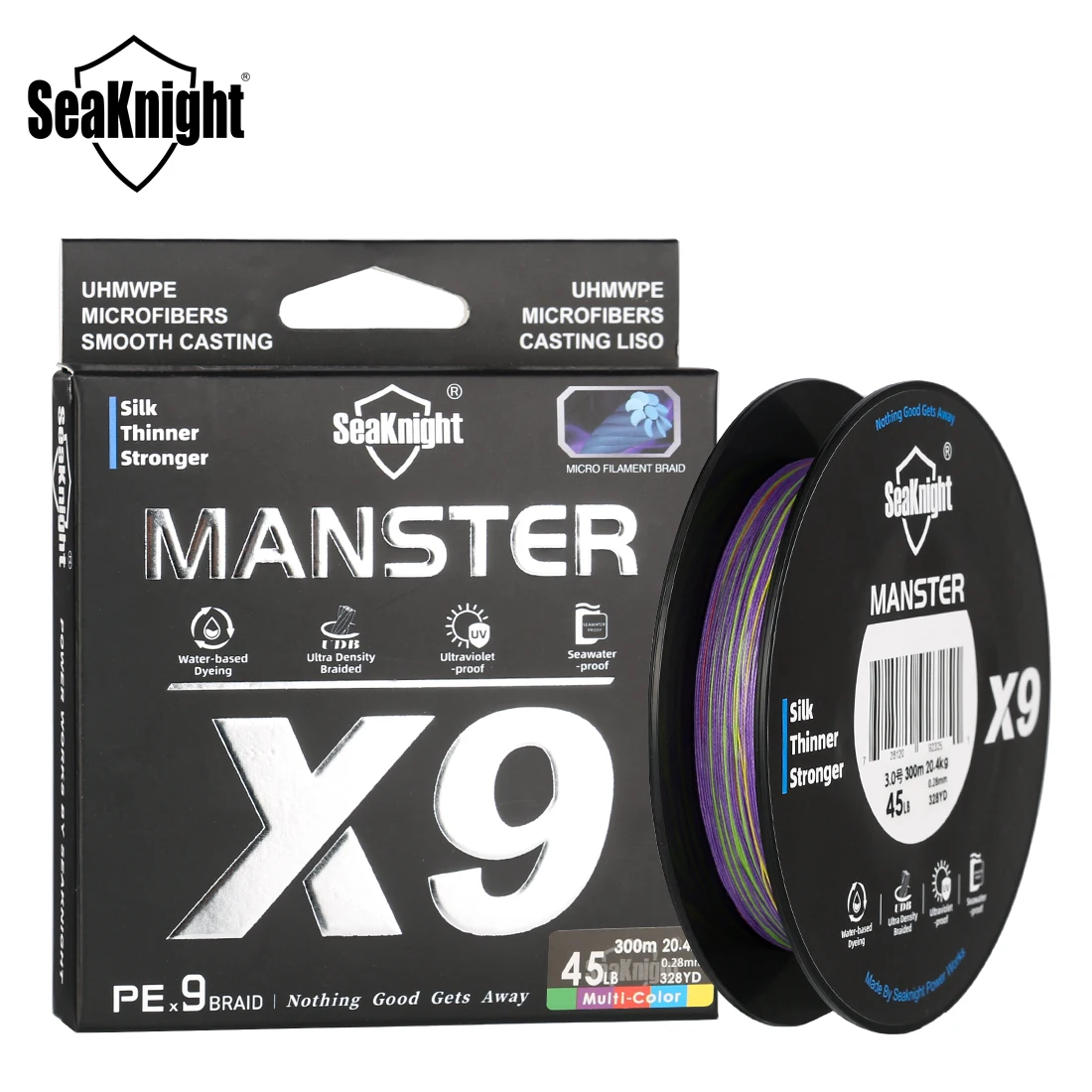 SeaKnight Brand MANSTER X9 Series 9 Strands Braid Fishing Line 500M anti-UV improved colorfastness 2024 NEW PE Fishing Lines