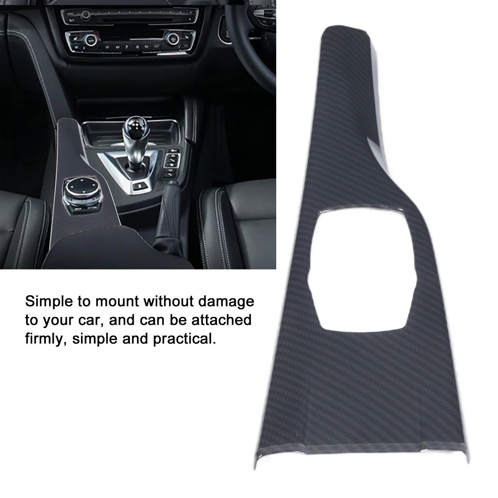 

Central Console Multimedia Button Cover Easy Mounting Firm Central Control Multimedia Button Panel Gloss for Auto Modification