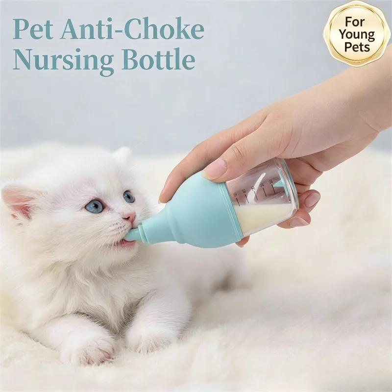 Anti Choke Pet Nursing Bottle with Air Valve for Newborn Kitten Puppy Small Animal Feeding Bottle with Scale Nipple Feeder