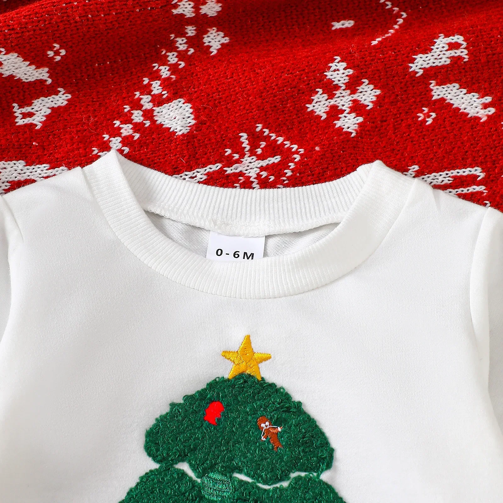 0-3Y الاطفال فتاة الفتيان ملابس عيد الميلاد الطفل الوليد البنود القطن 2 قطعة مجموعات البلوز والسراويل مع شجرة ثلاثية الأبعاد التطريز #3