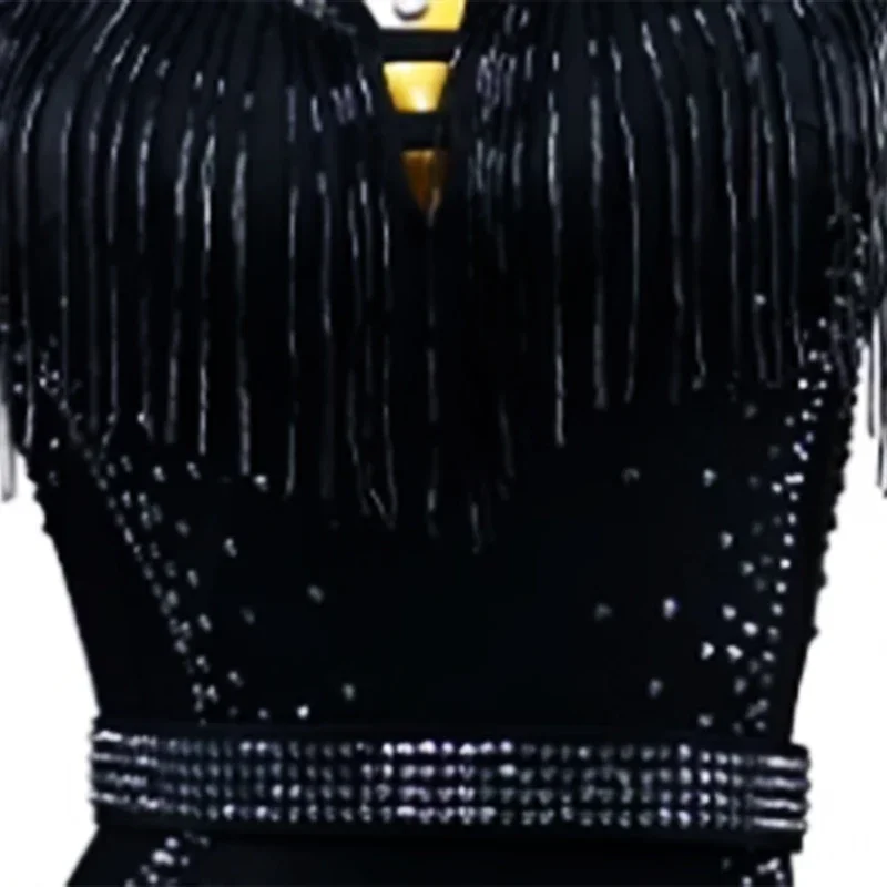 Robe de danse latine avec pompon en diamant pour adultes et enfants, performance professionnelle, luxe haut de gamme, nouveau, 2024