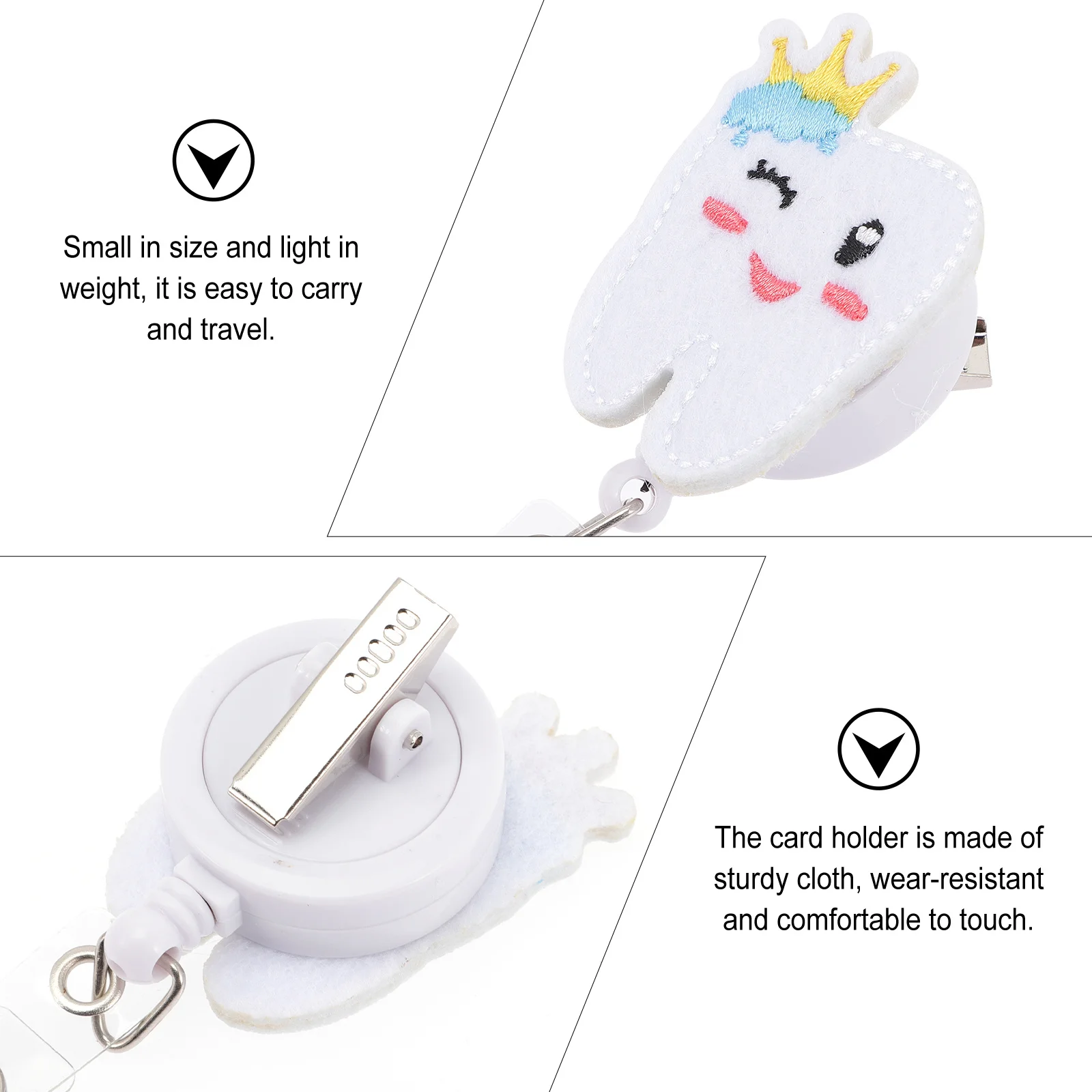 

Name Badge Holder Retractable Badge Reel Sturdy Cloth Material Compact Lightweight for Travel Office School Daily Use