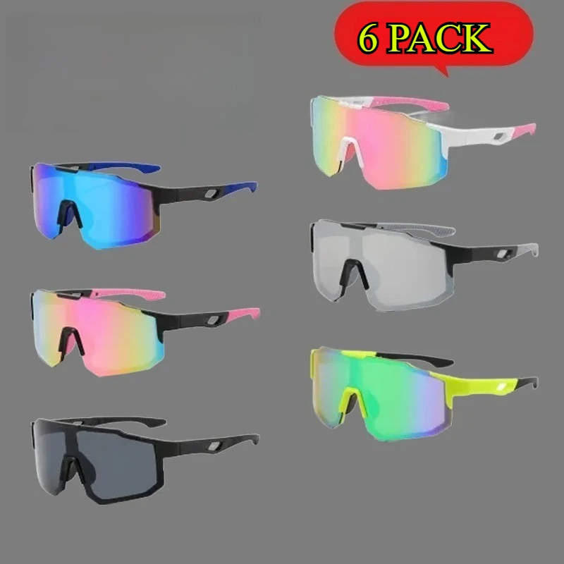 

6-Pack - High Quality New Sungls Sports Sunglasses Polarized Colorful Men's and Women's Integrated Sunglasses Outdoor Sunglasses