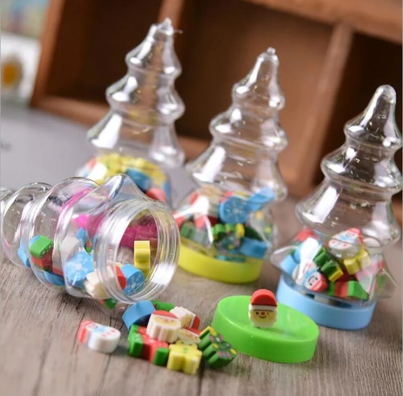 Creative Cartoon Eraser Animal Fruit Milk Bottle Christmas Tree Student Eraser Cute Stationery School Supplies Random Color