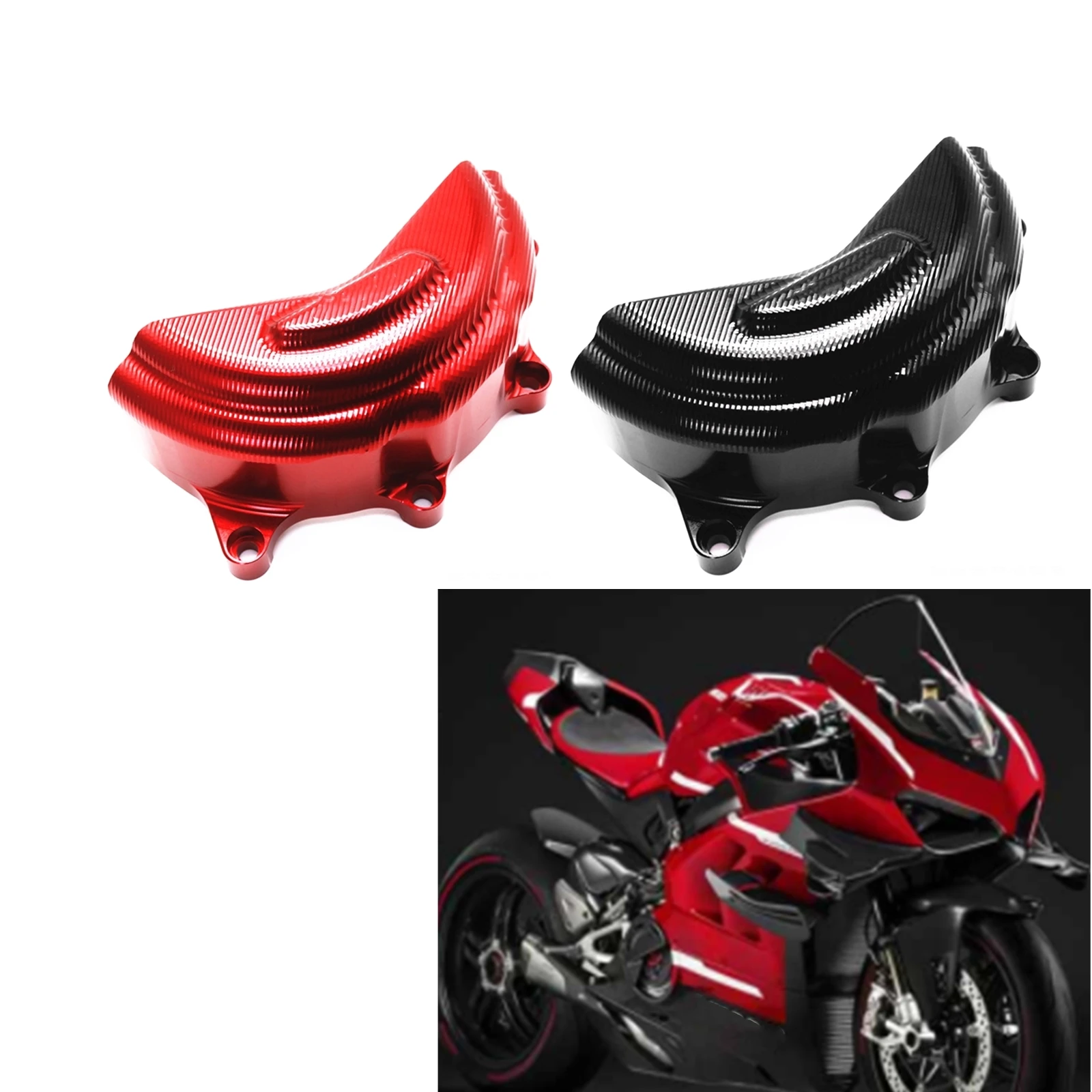 

Black Red Engine Case Slider Guard Clutch Frame Motorcycle Accessories Replacement Part For Ducati Panigale V4 V4S 2018-2022