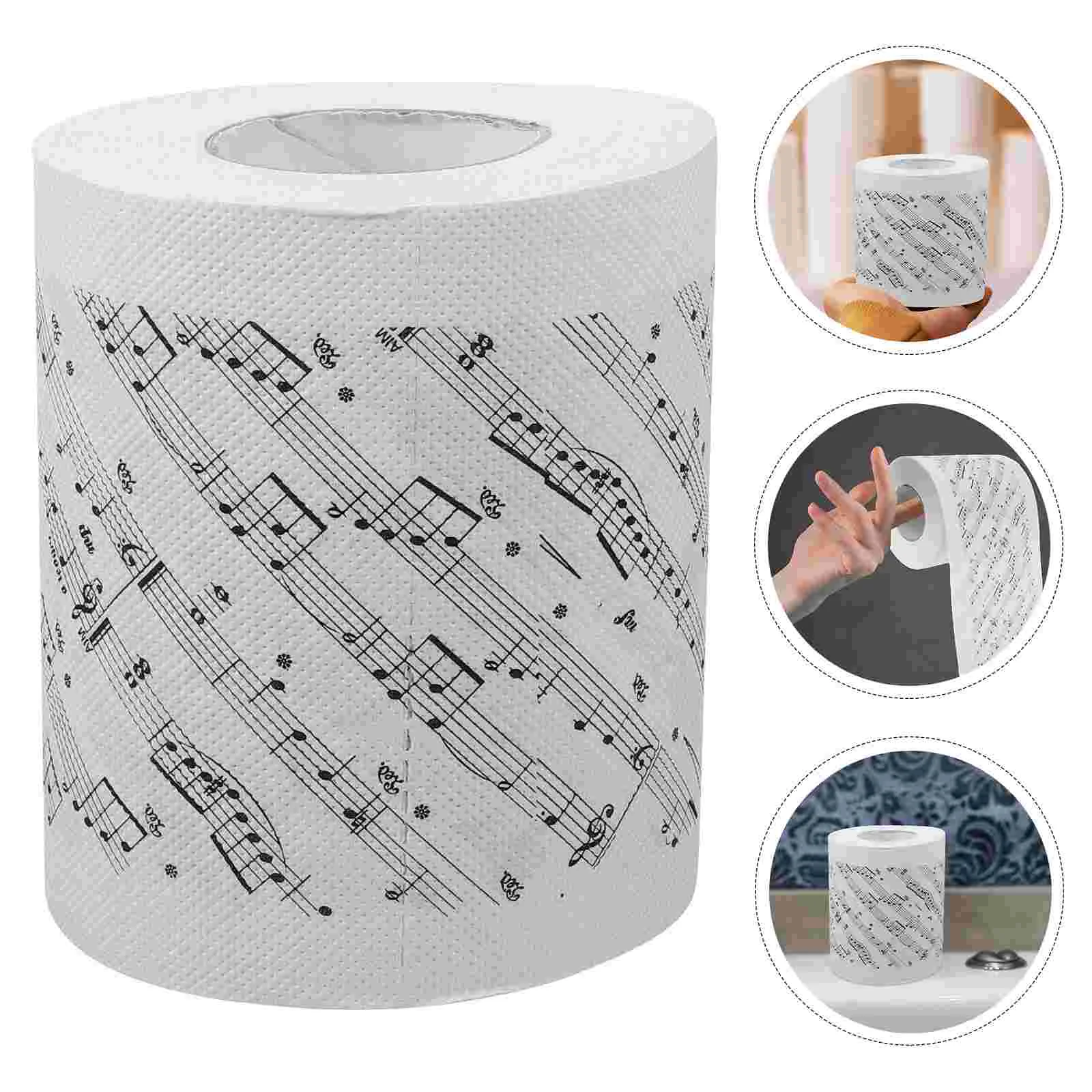 1 Roll Music Notes Toilet Paper Printing Toilet Paper Xmas Printing Tissue Roll Decoration toilet papers