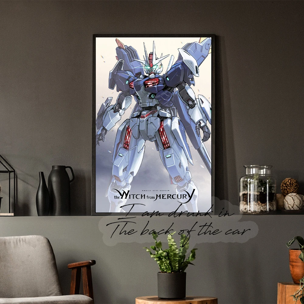 Mobile Suit Gundam The Witch From Mercury Poster Canvas Prints Anime Mechan Robots Wall Art Decor Gaming Room Anime Lover Decor