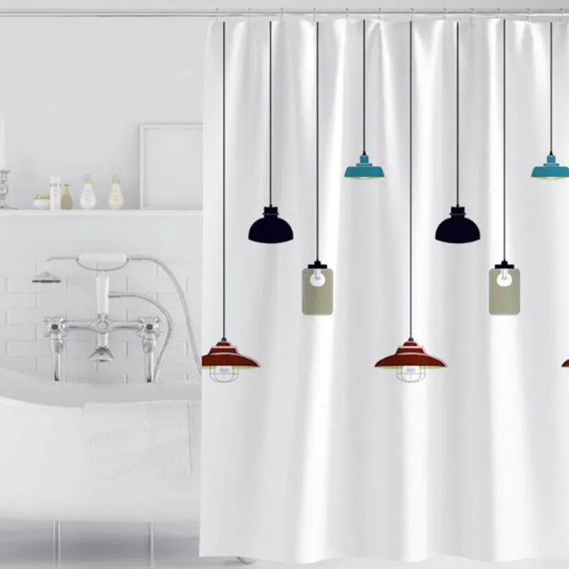 Modern Style Polyster Shower Curtain Waterproof Mould Proof Bath Curtain Bathroom Decorated Accessories Home Textile