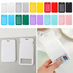 1pc Schiebe karte Abdeckung ID Name Abzeichen Inhaber Pass Bus Arbeits karte Abdeckung Brusttasche Studenten Karten halter Abzeichen