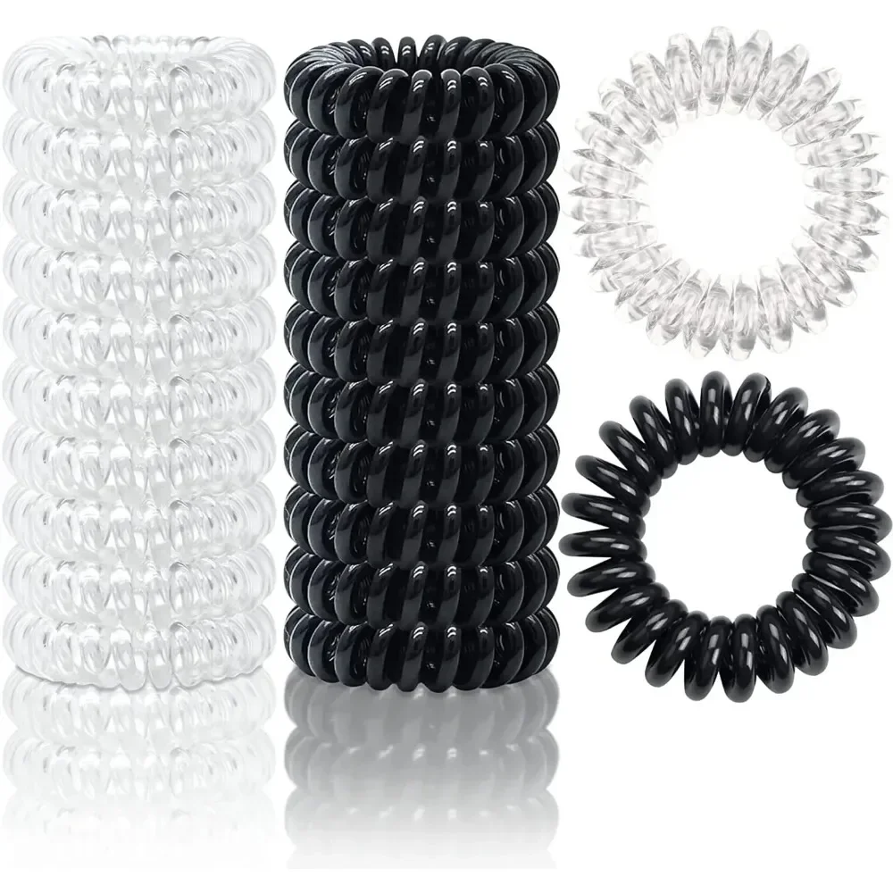 

10/20/30Pcs Large Spiral Hair Ties 30mm Spiral Hair Bands Coil Hair Bands Telephone Cord Bobbles,No Trace Strong Hold Waterproof