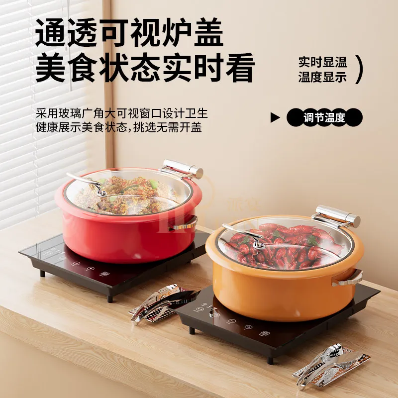 Hotel breakfast furnace 304 stainless steel three-layer steel hydraulic buffet furnace Thickened insulation furnace