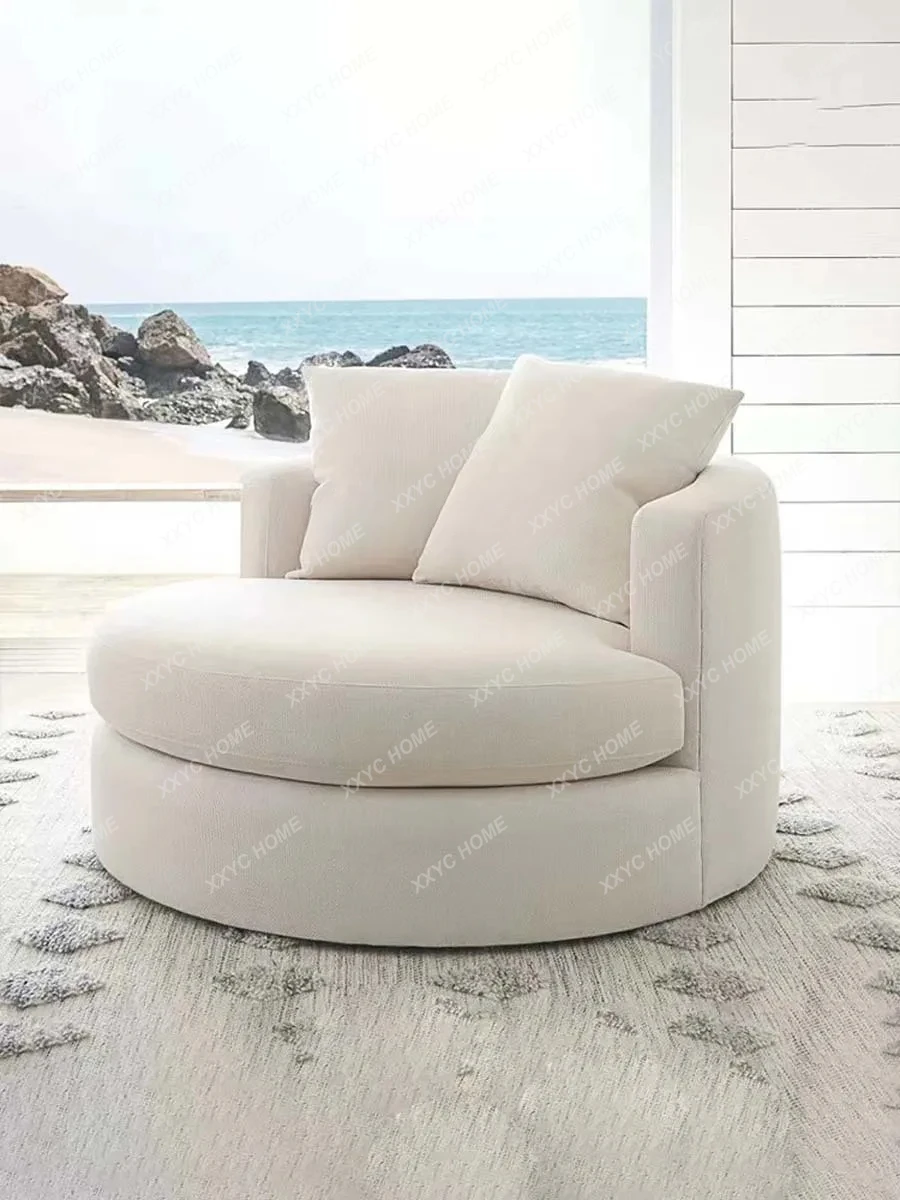 Y1 Italian round Rotatable Couch Flannel Living Room American Single Leisure Chair Nordic